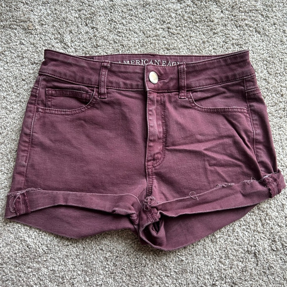 Hi rise short jean shorts